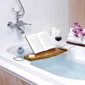 🌟 HOST PICK 🌟 Umbra Aquala Bamboo and chrome extendable bathtub tray